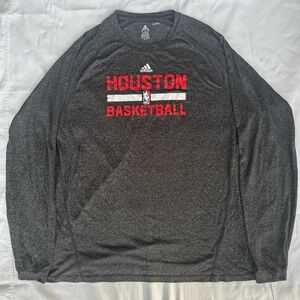 NBA Adidas Dark Gray Houston Basketball Long Sleeve
